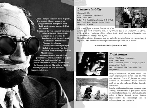 Institut de l’image : <br>Programme mensuel