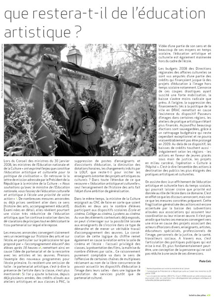 Lettre des pôles, <br>cinéma et audiovisuel